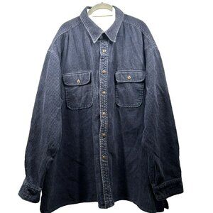 VTG St Johns Bay Corduroy Men's Size 2XLT Blue Thick Heavyweight Long Sleeve